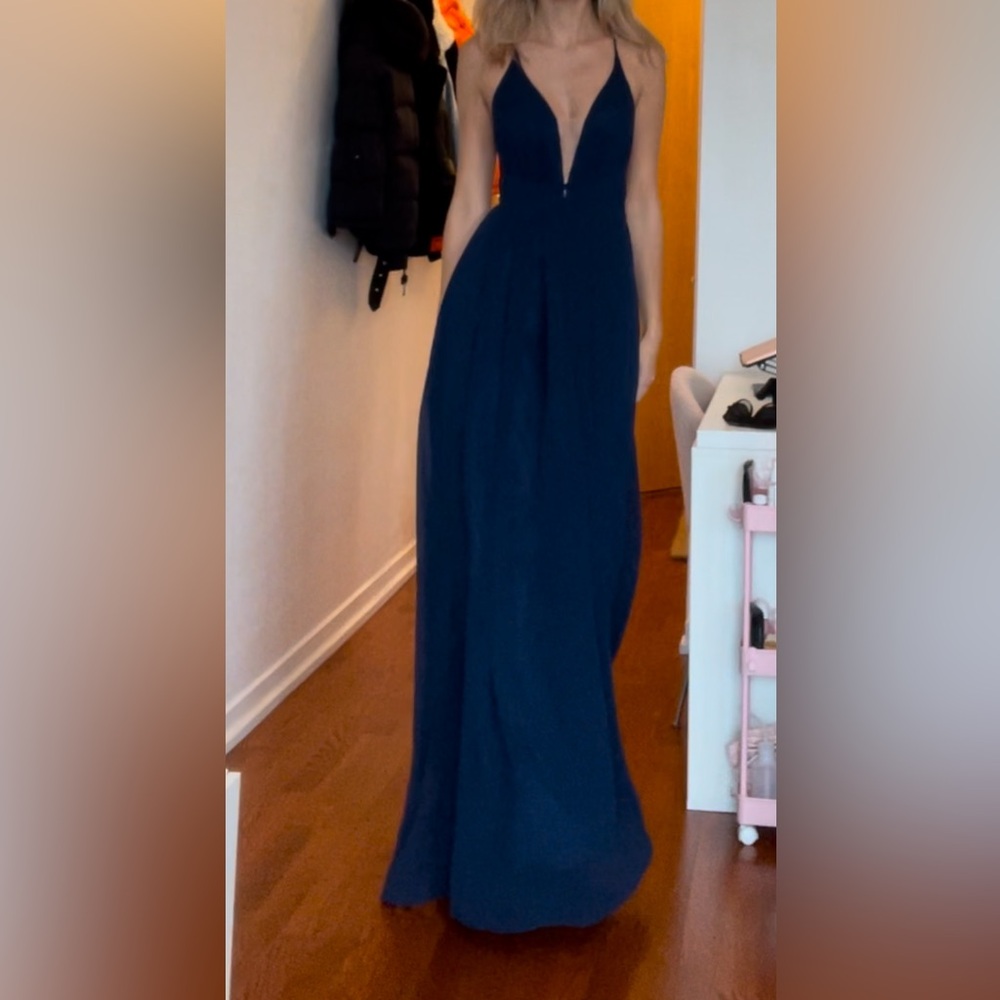 Formal Dress Navy Blue with Open back